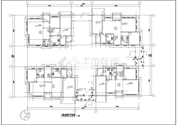 某样板楼住宅建筑施工设计CAD图纸 内含总平面图设计-图一