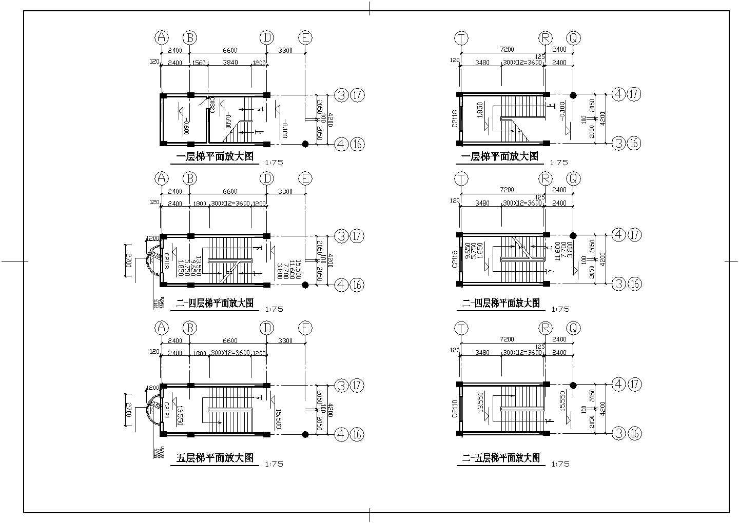某中学全套建筑结构CAD施工图 内含总平面图设计