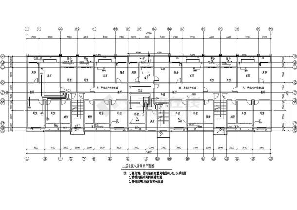 6+1阁楼层住宅楼消防水系统建施cad图，共十张-图二