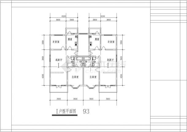 某地90至100平米的户型住宅楼全套施工设计cad图纸-图二