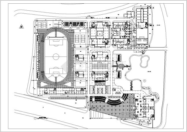 广东美术学院教学区建筑施工总平面设计CAD完整详细规划图-图一