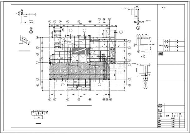 [辽宁]地上三层框架结构住宅楼改造加固结构cad施工图纸-图二