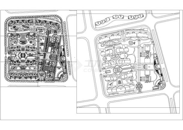 某大型多层住宅小区景观规划设计cad总平面施工图（标注详细）-图二