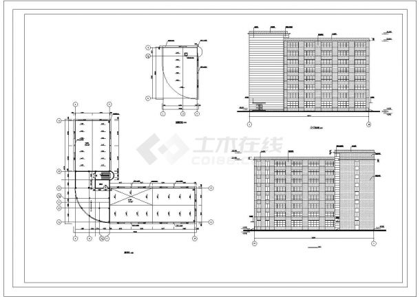 某8层10441.17平米框架办公楼毕业设计（计算书、建筑、结构图）-图一