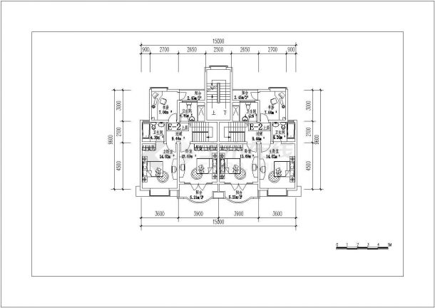 某地复式房型多层住宅楼全套施工设计cad图纸-图二
