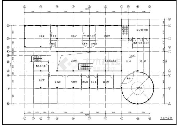 天元幼儿园CAD建筑设计施工图-图二