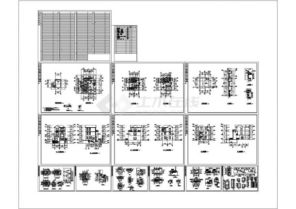 某半山豪苑宝石A型别墅建筑施工CAD平面图-图一