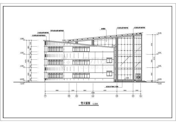 【苏州】某地高级小区会所全套建筑施工设计cad图-图二