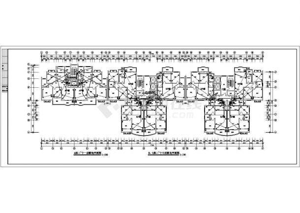 南通高层小区住宅楼电气建筑施工设计方案图-图二
