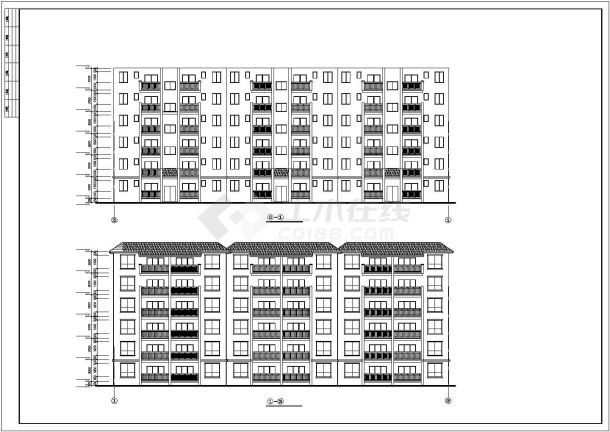 某住宅区B#楼建筑施工CAD平面图-图二