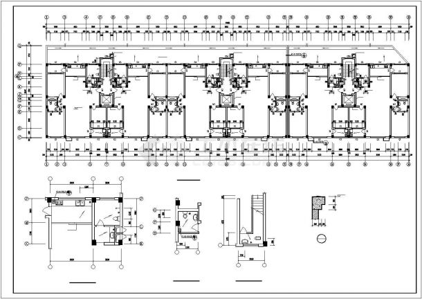 某临街11层高档公寓楼建筑设计CAD施工图（含机房平面图）-图二