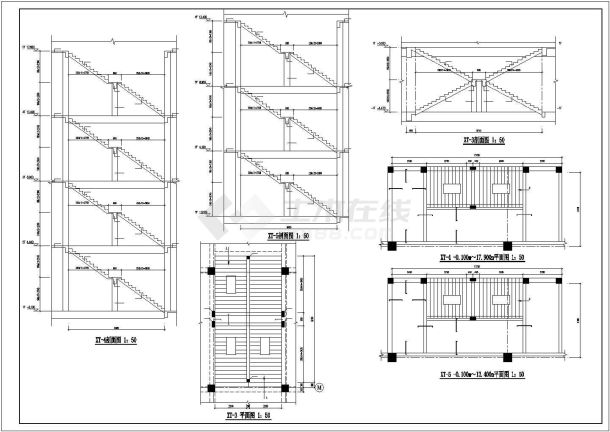 某五层混凝土框架结构建筑设计施工CAD图纸-图一