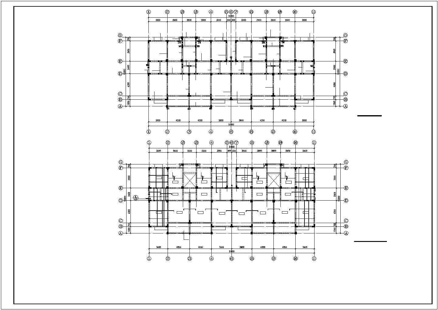某小区小高层框架结构建筑设计施工CAD图纸