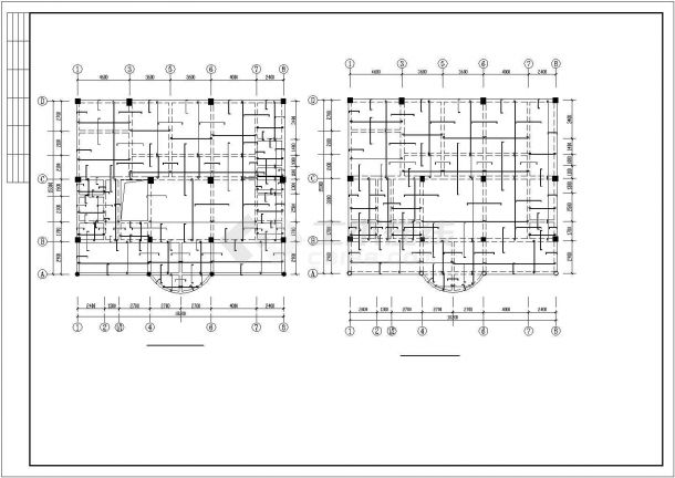 某异形柱整住宅建筑设计施工CAD图纸-图二