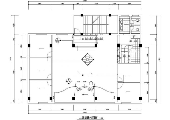 【扬州】某精品多层茶楼全套施工设计装修cad图_图1