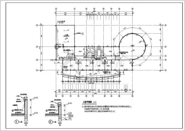 某会所全套施工图详细设计施工全套建筑平立面CAD图纸-图二