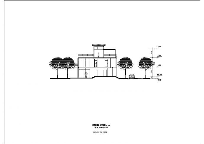 斜屋顶别墅方案图详细设计全套建筑平立面CAD图纸_图1