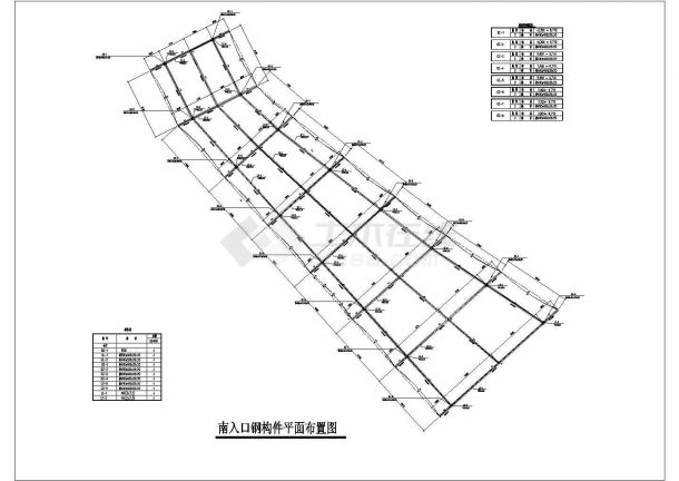 [施工图][山东]钢骨架式膜结构地下通道入口结构CAD建筑设计施工图-图一
