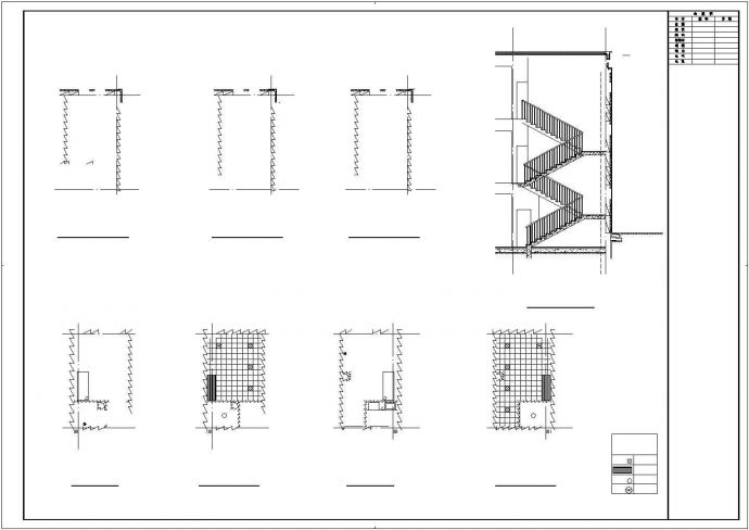 某教师办公楼卫生间楼梯CAD完整构造平面图_图1
