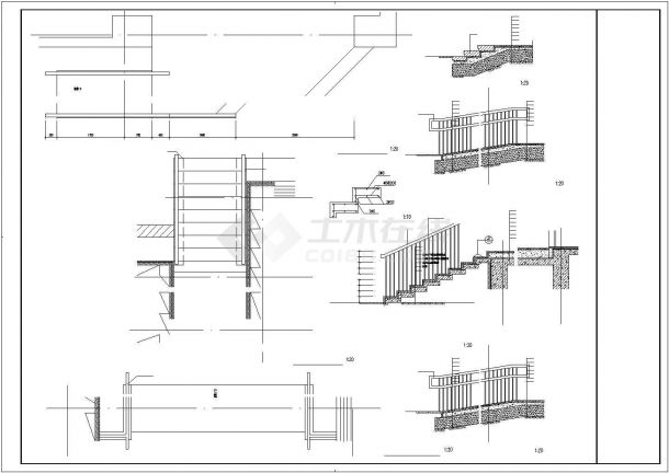 某教学综合楼台阶CAD完整平立剖构造详图-图一