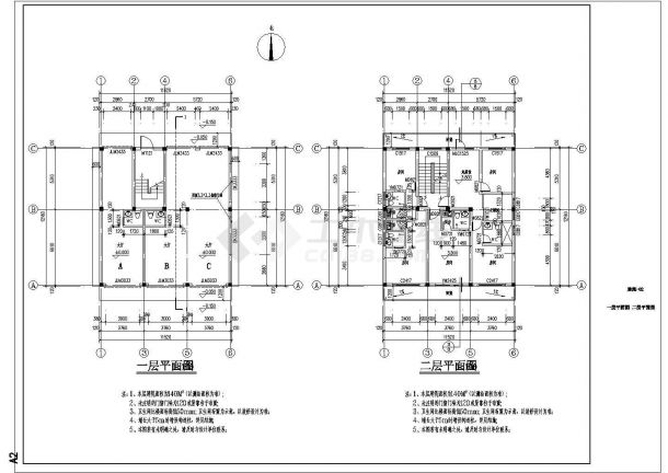 140平方新农村安置房建筑设计CAD图-图二