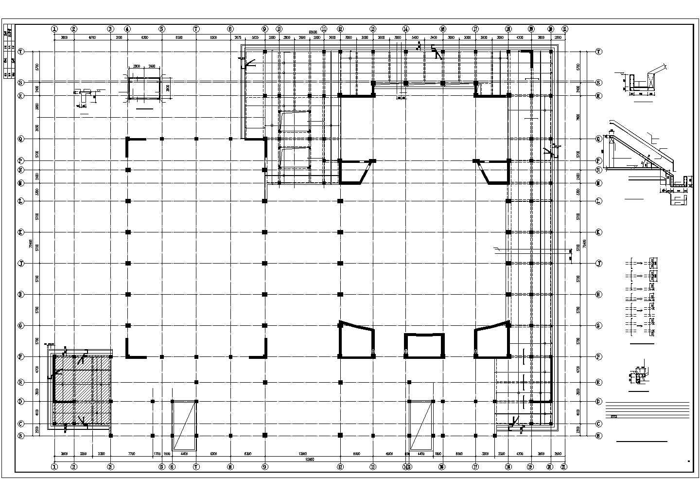 某框架结构会议中心综合楼建筑设计施工CAD图纸