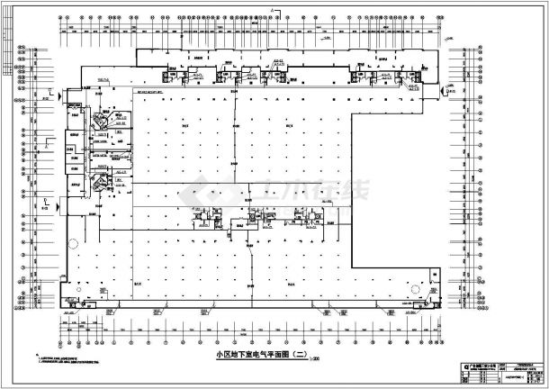 电气设计_某小区地下室电气施工CAD图-图二