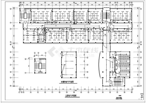 德州某11037.5平方米五层学院教学楼电气设计cad施工图纸-图二