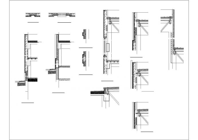 某风雨操场墙身CAD构造平立剖施工节点图纸_图1