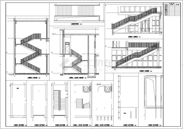 某学校食堂楼梯CAD构造完整平面图纸-图一