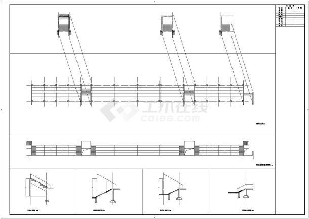 某室外工程看台CAD完整节点平立面详图-图一
