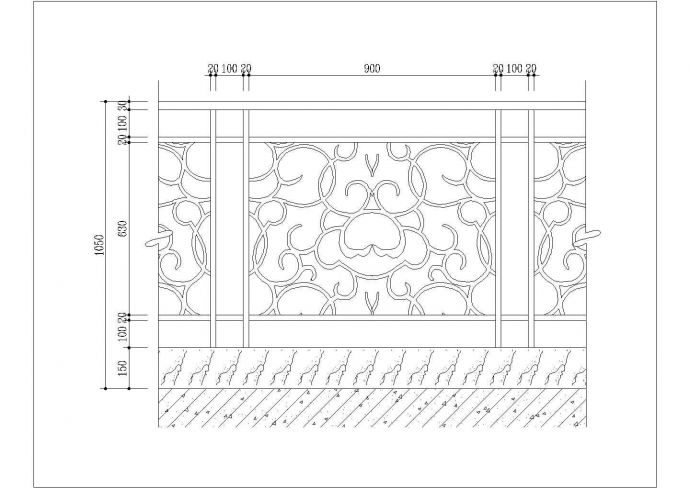 某铁艺栏杆CAD构造完整施工节点设计图_图1