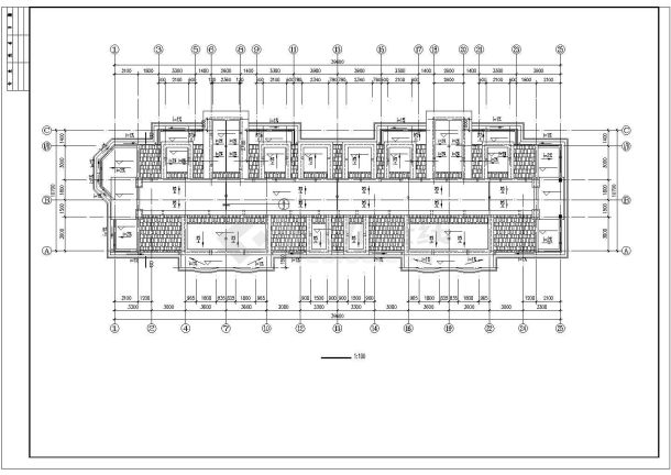 某县事业单位员工宿舍楼建筑施工CAD图-图一