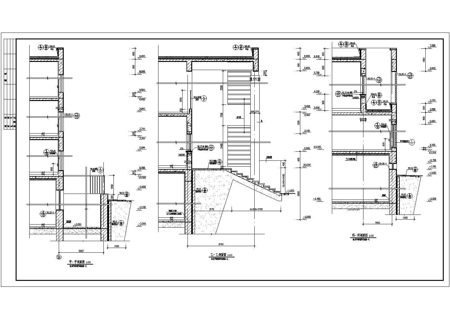 某幼儿园建筑墙身CAD完整施工平立剖详图