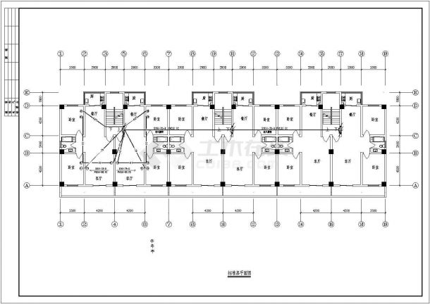 电气设计_某住宅楼电气平面CAD图-图二