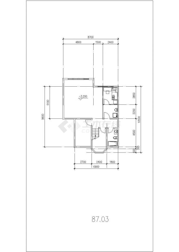 某城市豪华独栋别墅建筑方案设计施工CAD图纸（含效果图）-图二