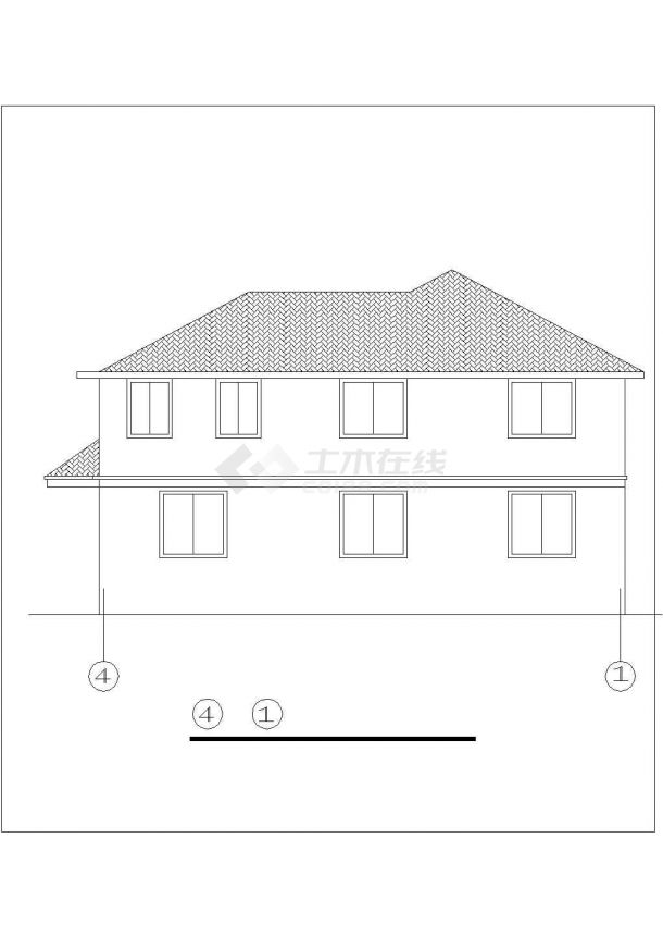某独栋古典木结构别墅建筑全套方案设计施工CAD图纸（含效果图）-图一