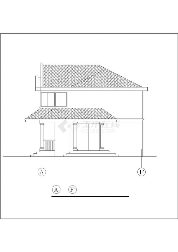 某独栋古典木结构别墅建筑全套方案设计施工CAD图纸（含效果图）-图二