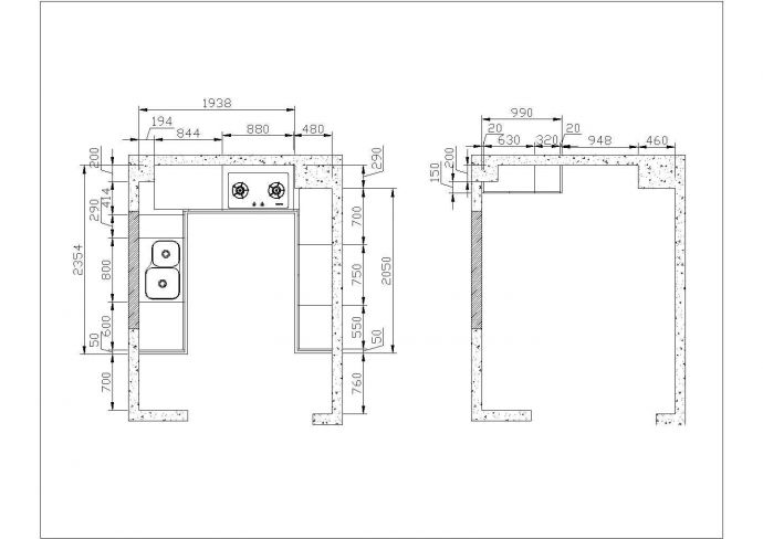 某橱柜CAD完整构造节点设计图纸_图1