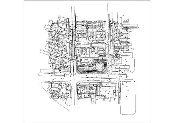 某四川省美术馆CAD设计平面总图带地形-图一