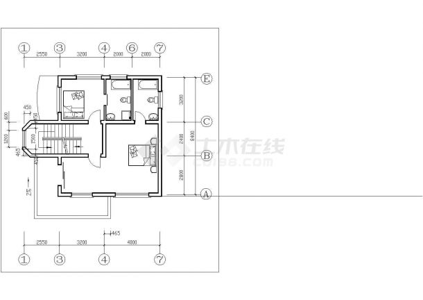 南京市秦家村某3层砖混结构单体乡村别墅建筑设计CAD图纸（2套方案）-图一