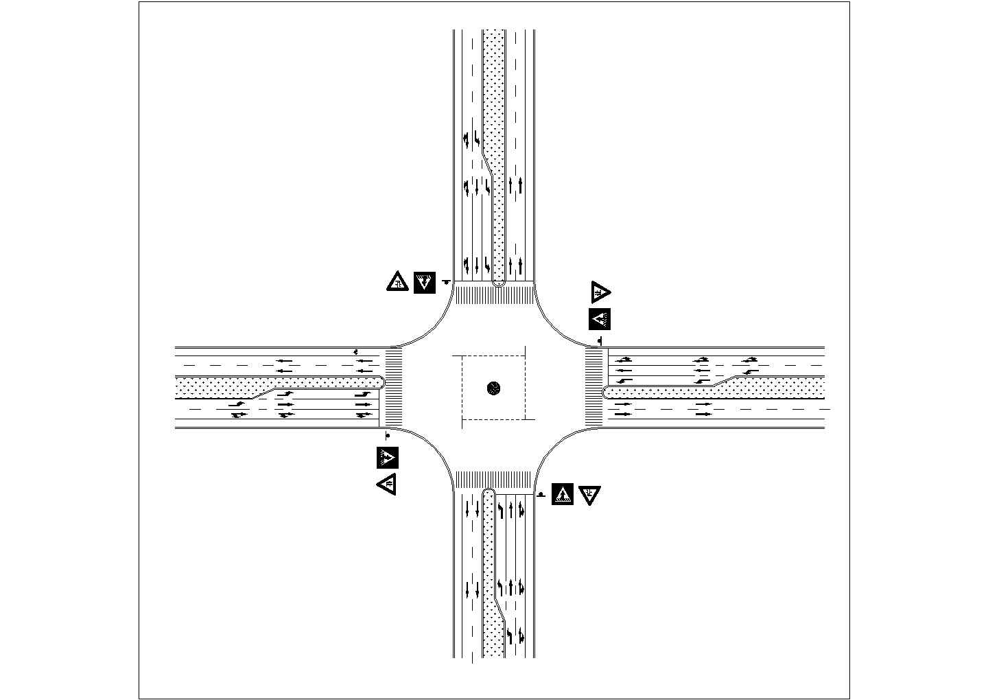 某停车场图例和路口标志CAD详细节点设计图
