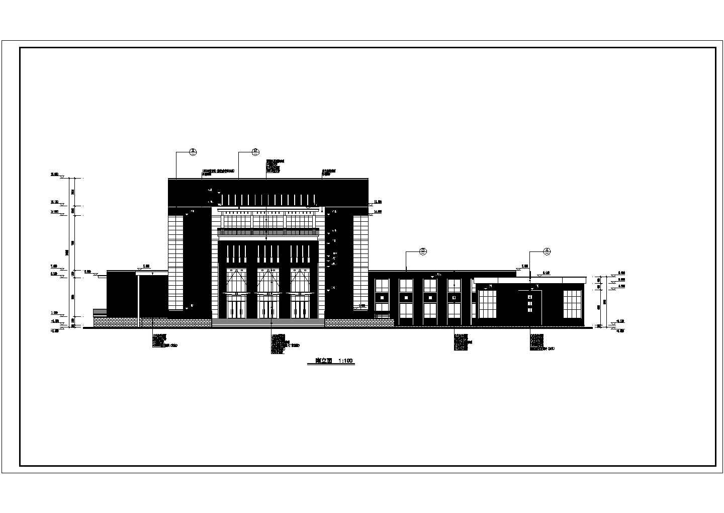 某影剧院建筑方案设计CAD完整平面构造图纸