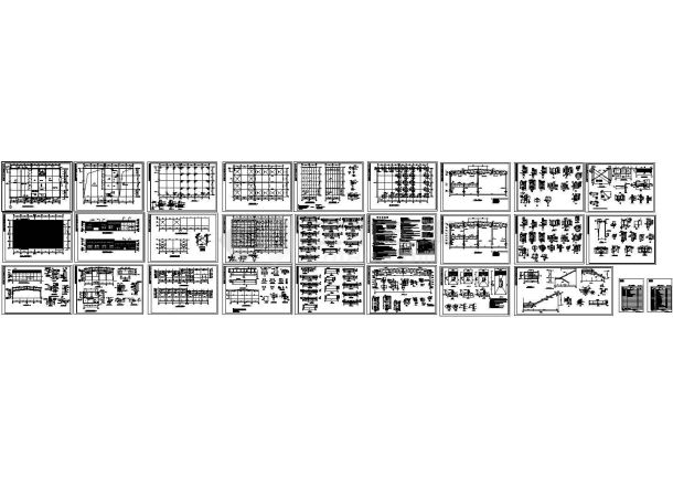 马自达4S店钢结构设计CAD施工图-图一