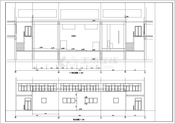 [建施]某中学建筑施工图多功能厅CAD完整构造设计详图-图一