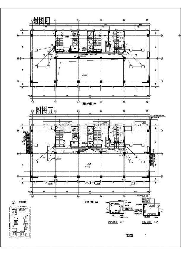 某六楼空调配电CAD大样完整施工设计图纸-图二