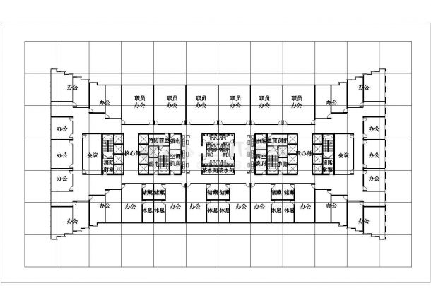 某市行政中心CAD详细完整平立剖面设计图纸-图一