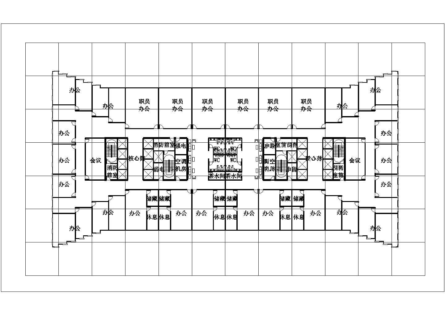 某市行政中心CAD详细完整平立剖面设计图纸