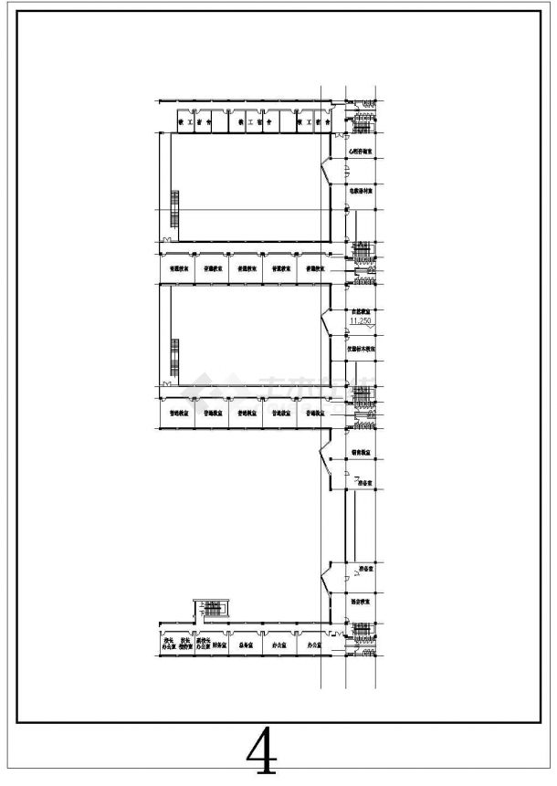 某康平路小学CAD完整规划及建筑单体设计平面图-图二