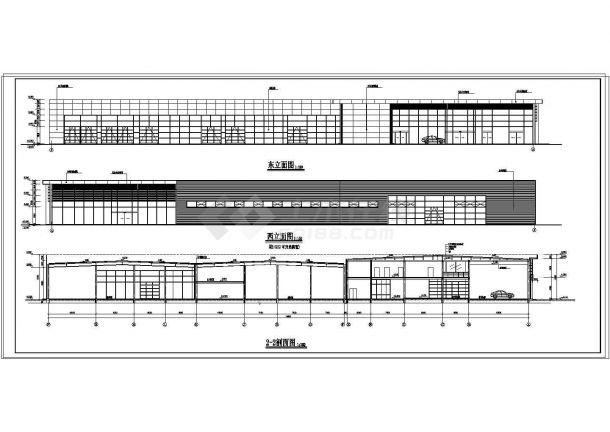 宝马4S店建筑设计CAD施工全套图-图一